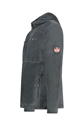 Veste polaire à capuche Utah Hood - Gris et rouge