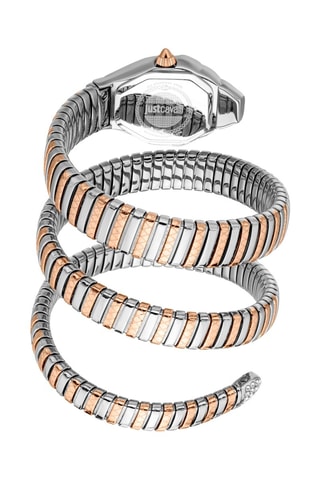 Stalen Quartz Horloge - Zilverkleurig en Roségoudkleurig