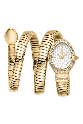 Stalen Quartz Horloge - Goudkleurig en wit