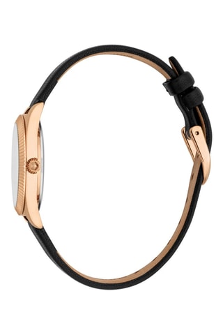 Leren en Roséverguld Quartz Horloge