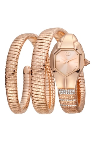 Roséverguld Stalen Quartz Horloge met Tsjechische Kristallen