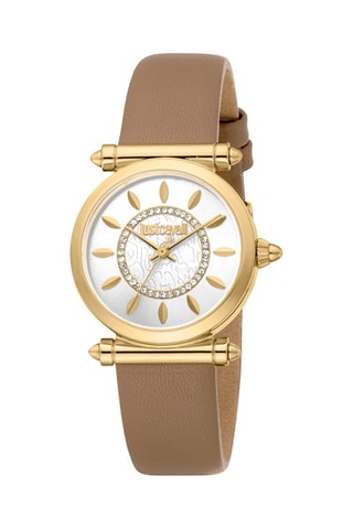 Leren Quartz horloge met Tsjechische Kristallen