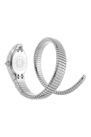 Stalen Quartz Horloge met Tsjechische Kristallen - Zilverkleurig