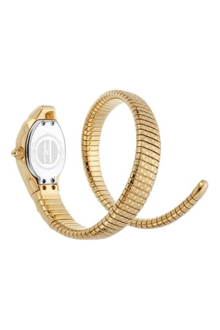 Stalen Quartz Horloge met Tsjechische Kristallen - Goudkleurig