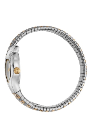 Stalen Quartz Horloge met Tsjechische Kristallen - Zilverkleurig en Goudkleurig