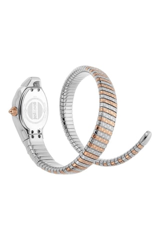 Stalen Quartz Horloge met Tsjechische Kristallen - Zilverkleurig en Roségoudkleurig