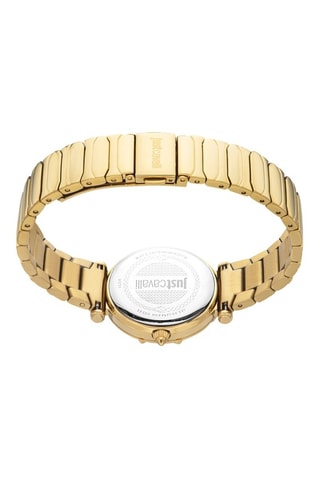 Stalen Quartz Horloge met Tsjechische Kristallen - Goudkleurig en Zilverkleurig