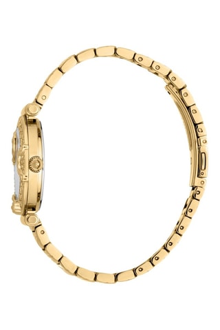 Stalen Quartz Horloge met Tsjechische Kristallen - Goudkleurig en Zilverkleurig