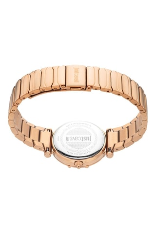 Stalen Quartz Horloge met Tsjechische Kristallen - Roségoudkleurig en Groen 