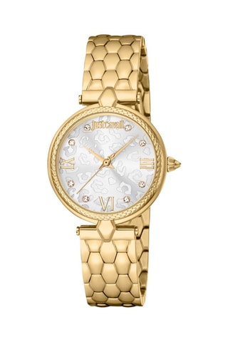 Relógio de quartzo em aço e cristais checos - Dourado e prateado