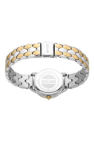 Stalen Quartz Horloge met Tsjechische Kristallen - Goudkleurig en Zilverkleurig