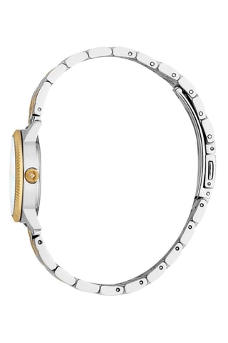 Stalen Quartz Horloge met Tsjechische Kristallen - Goudkleurig en Zilverkleurig