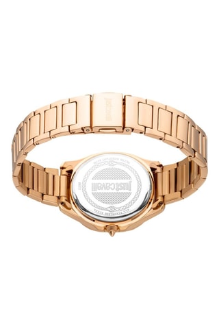 Stalen Quartz Horloge met Tsjechische Kristallen - Roségoudkleurig