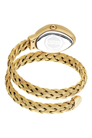 Stalen Quartz Horloge met Tsjechische Kristallen - Goudkleurig en Zilverkleurig