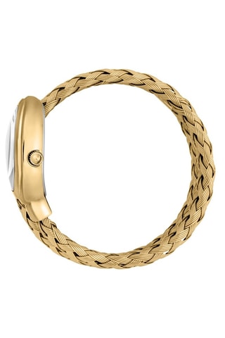 Stalen Quartz Horloge met Tsjechische Kristallen - Goudkleurig en Zilverkleurig