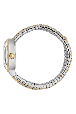 Stalen Quartz Horloge met Tsjechische Kristallen - Goudkleurig en Zilverkleurig