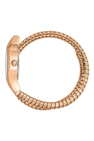 Stalen Quartz Horloge met Tsjechische Kristallen - Roségoudkleurig en Wit