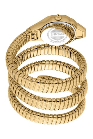 Stalen Quartz Horloge met Tsjechische Kristallen - Goudkleurig en Lichtgroen