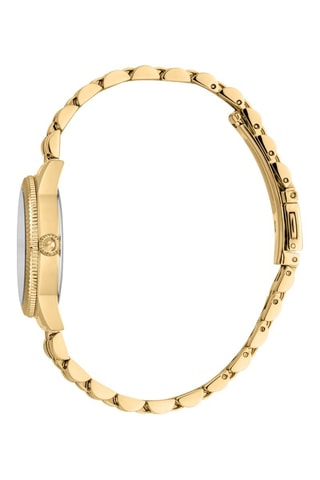 Stalen Quartz Horloge met Tsjechische Kristallen - Goudkleurig en Zilverkleurig