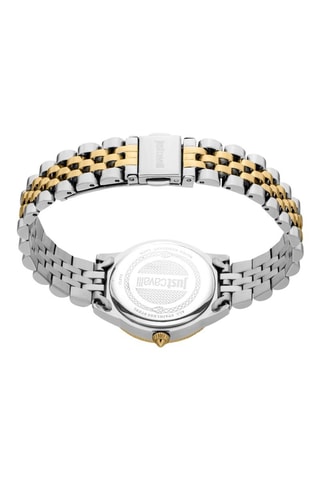 Stalen Quartz Horloge met Tsjechische Kristallen - Goudkleurig en Zilverkleurig