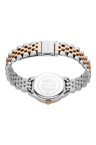 Stalen Quartz Horloge met Tsjechische Kristallen - Roségoudkleurig en Wit