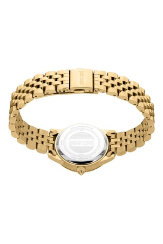 Relógio de quartzo em aço e cristais checos - Dourado e verde