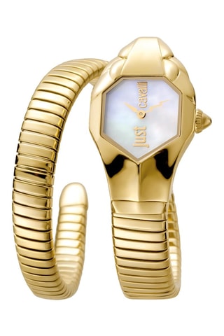 Stalen Quartz Horloge - Goudkleurig en wit