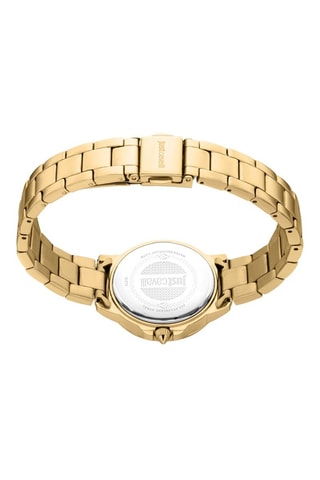 Stalen Quartz Horloge met Tsjechische Kristallen - Goudkleurig en Groen