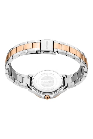 Stalen Quartz Horloge met Tsjechische Kristallen - Zilverkleurig en Roségoudkleurig