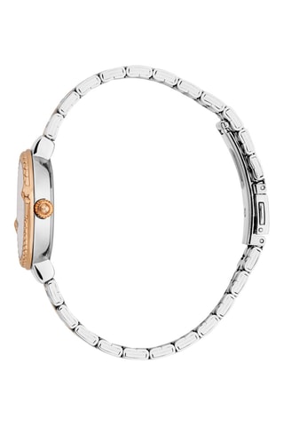 Stalen Quartz Horloge - Zilverkleurig en Roségoudkleurig