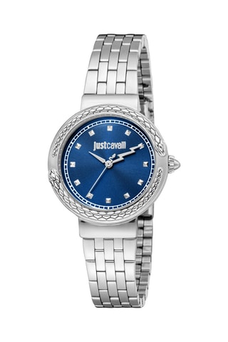 Stalen Quartz Horloge - Zilverkleurig en Marineblauw