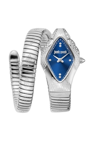 Stalen Quartz Horloge - Zilverkleurig en Donkerblauw