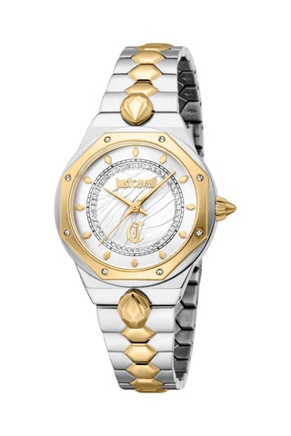 Relógio de quartzo em aço e cristais checos Stilo - Prateado e dourado