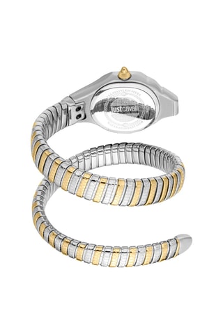 Stalen Quartz Horloge met Tsjechische Kristallen Fiore - Zilverkleurig en Goudkleurig