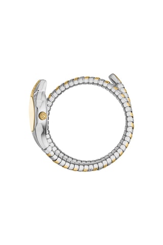 Stalen Quartz Horloge met Tsjechische Kristallen Fiore - Zilverkleurig en Goudkleurig