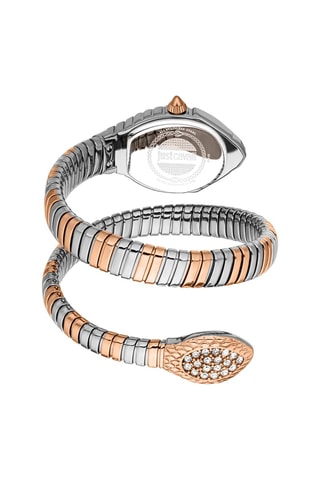 Stalen Quartz Horloge met Tsjechische Kristallen Speranza - Zilverkleurig en Roségoudkleurig