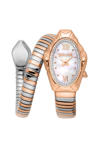 Stalen Quartz Horloge met Parelmoer Lirica - Roségoudkleurig en Zilverkleurig