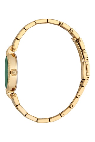 Stalen Quartz Horloge - Goudkleurig en Groen