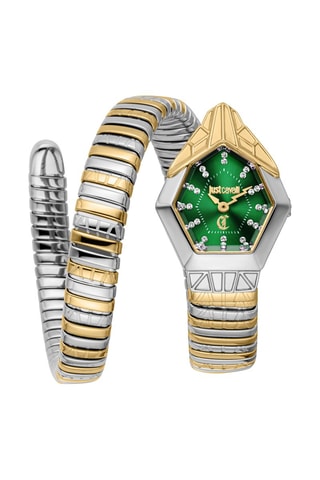 Stalen Quartz Horloge met Tsjechische Kristallen Gemma - Goudkleurig en Zilverkleurig