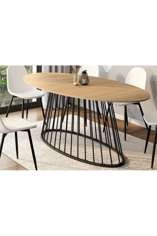 Table à manger Adelle - Imitation bois et noir