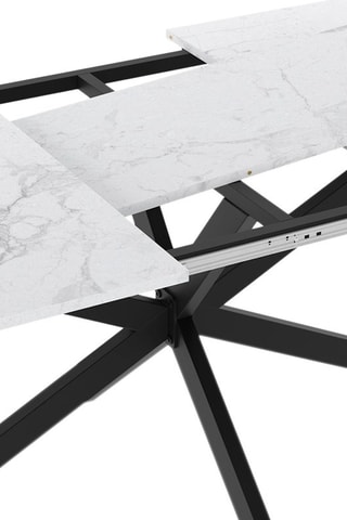 Table à manger extensible Glam - Imitation marbre et noir