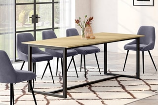 Table à manger extensible Memphis - Imitation bois et noir