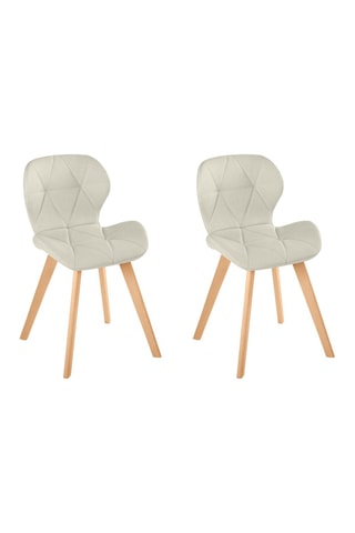 2 chaises Gatsby - Structure en bois - Pieds en hêtre - 47,5 x 50 x 79 cm