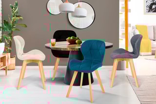 4 chaises en bois et hévéa Gatsby - 50 x 79 x 48 cm