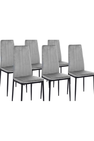 6 chaises Jade - 39 x 96 x 41,5 cm - Revêtement en velours