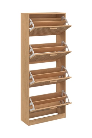 Meuble à chaussures 4 abattants Faustine - 60 x 150 x 24 cm