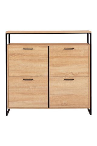 Meuble à chaussures 4 abattants Alan - 100 x 97 x 23 cm