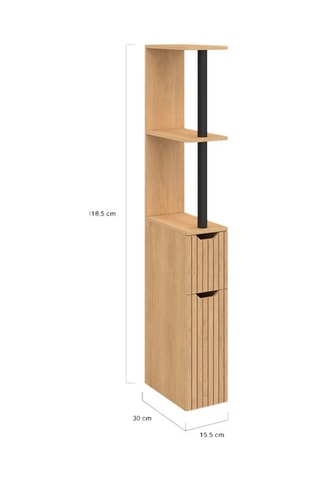 Colonne salle de bain 2 portes Faustine - Imitation bois