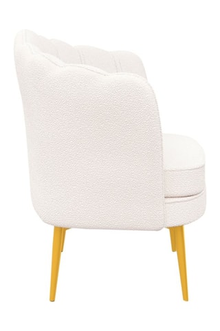 Fauteuil Arielle - Blanc et doré - Velours