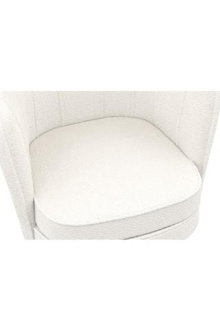 Fauteuil Arielle - Blanc et doré - Velours